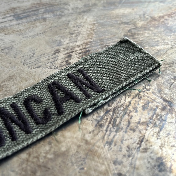 DUNCAN Embroidered Vintage ‘Army Green’ Military Name Tape Patch - Picture 8 of 9